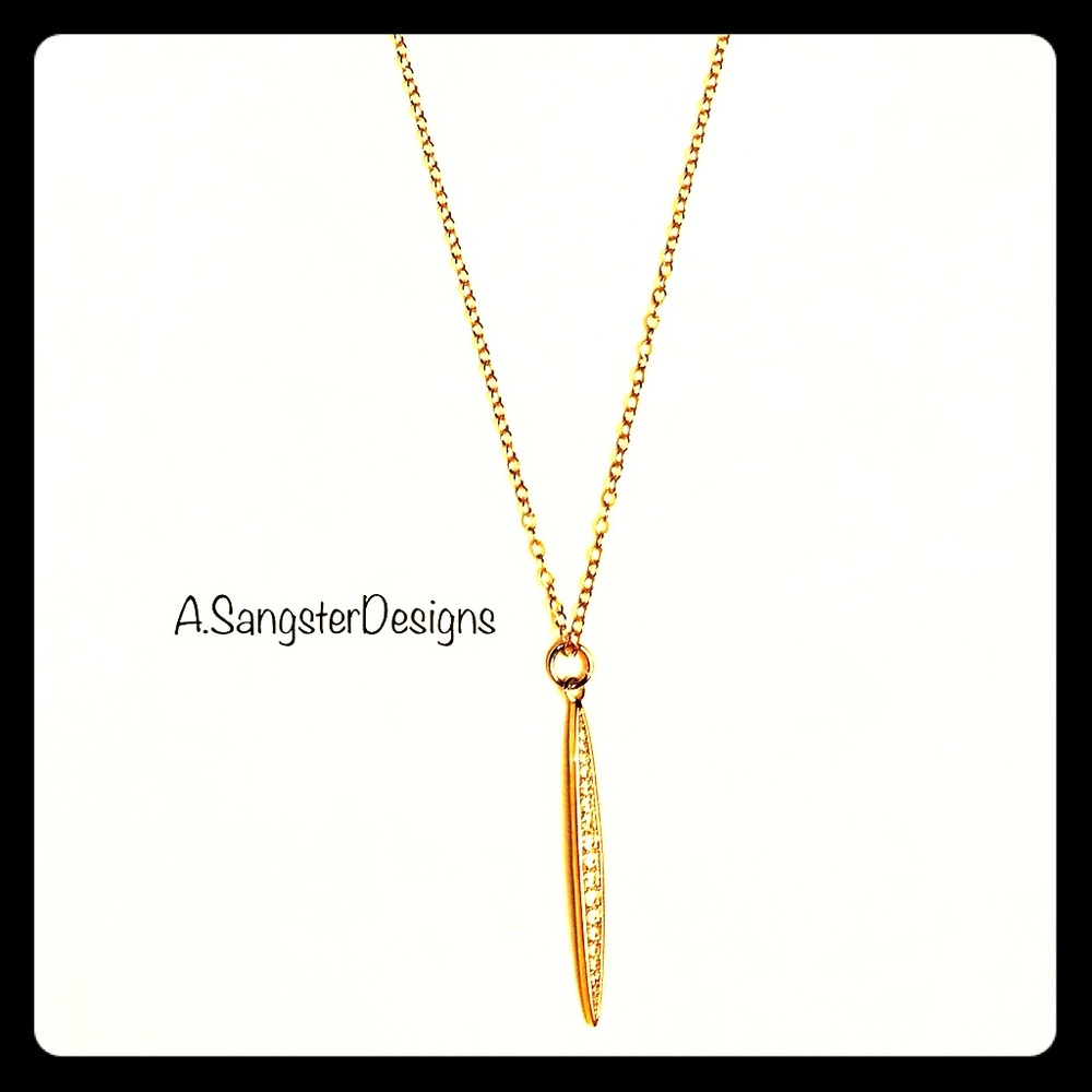 Dainty Rose Gold + Crystal Charm Necklace